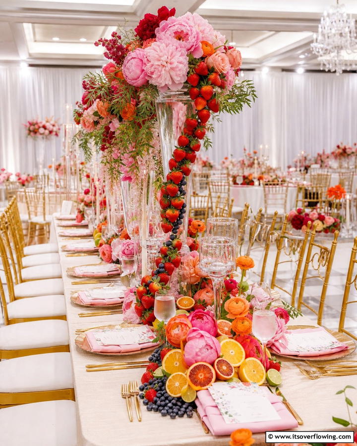Seasonal Fruit and Floral Arrangements - 21 Spring Wedding Theme Ideas for Fresh Celebrations