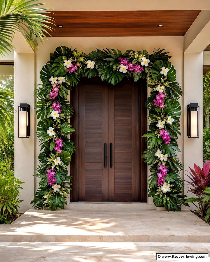 Seasonal Garland - 25 Summer Front Door Decor Ideas to Welcome the Season