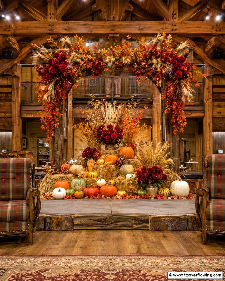 Seasonal Harvest Display - 30 Stunning Wedding Altar Design Inspirations