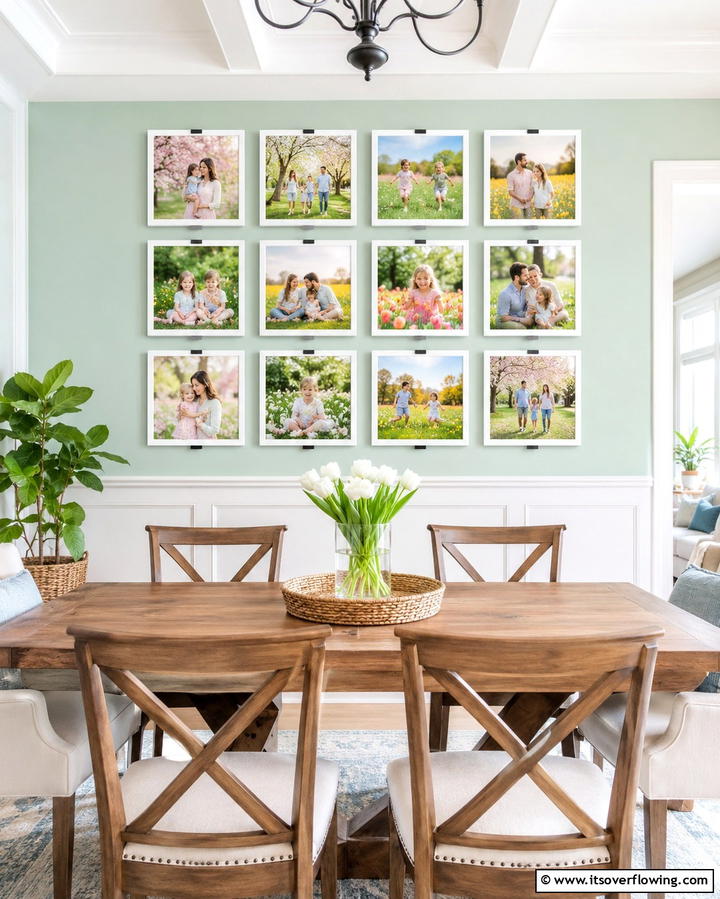 Seasonal Rotation Display - 30 Family Photo Wall Ideas to Display Memories