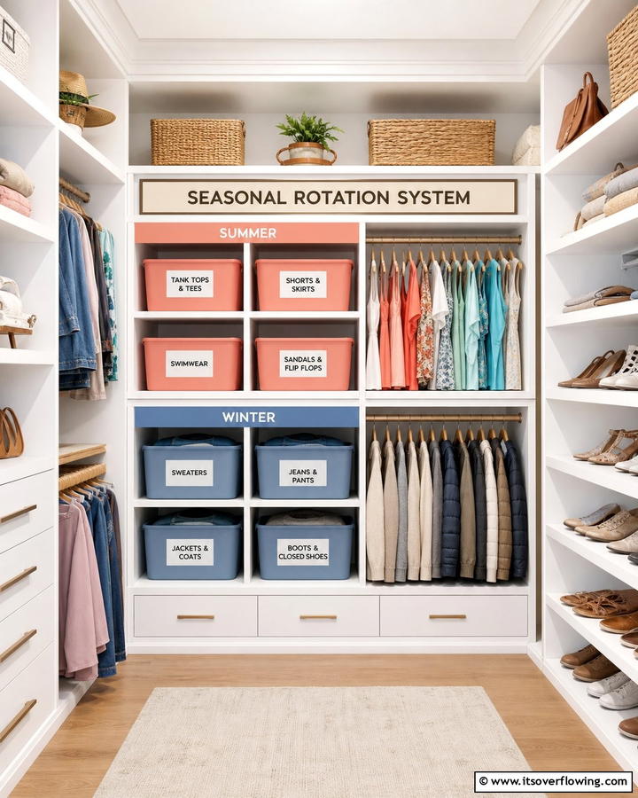 Seasonal Rotation Systems - 21 Smart Clothes Storage Ideas to Declutter Your Home