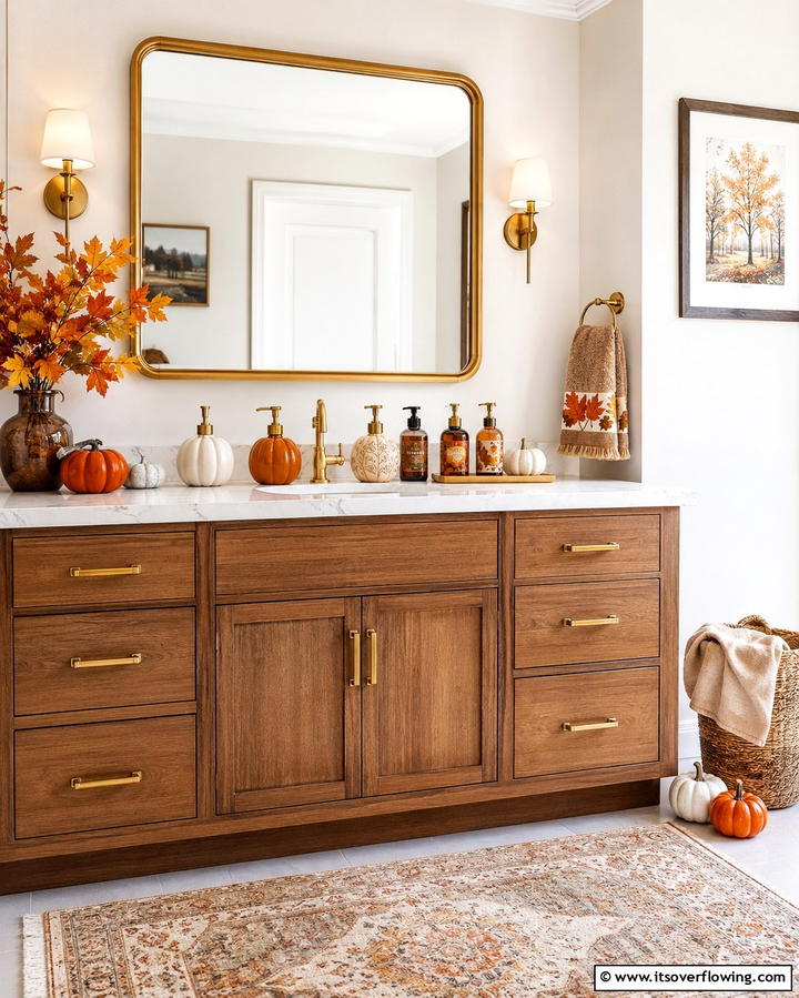 Seasonal Soap Dispensers - 25 Fall Bathroom Decor Ideas for a Seasonal and Stylish Update