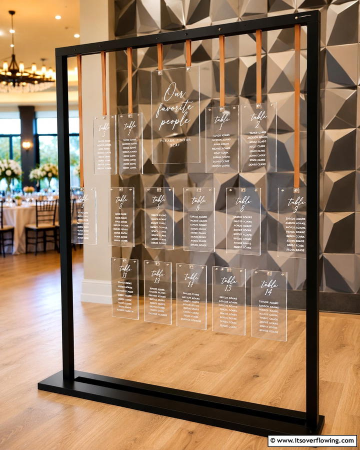 Seating Chart with a Modern Twist - 30 Creative Wedding Sign Ideas to Personalize Events