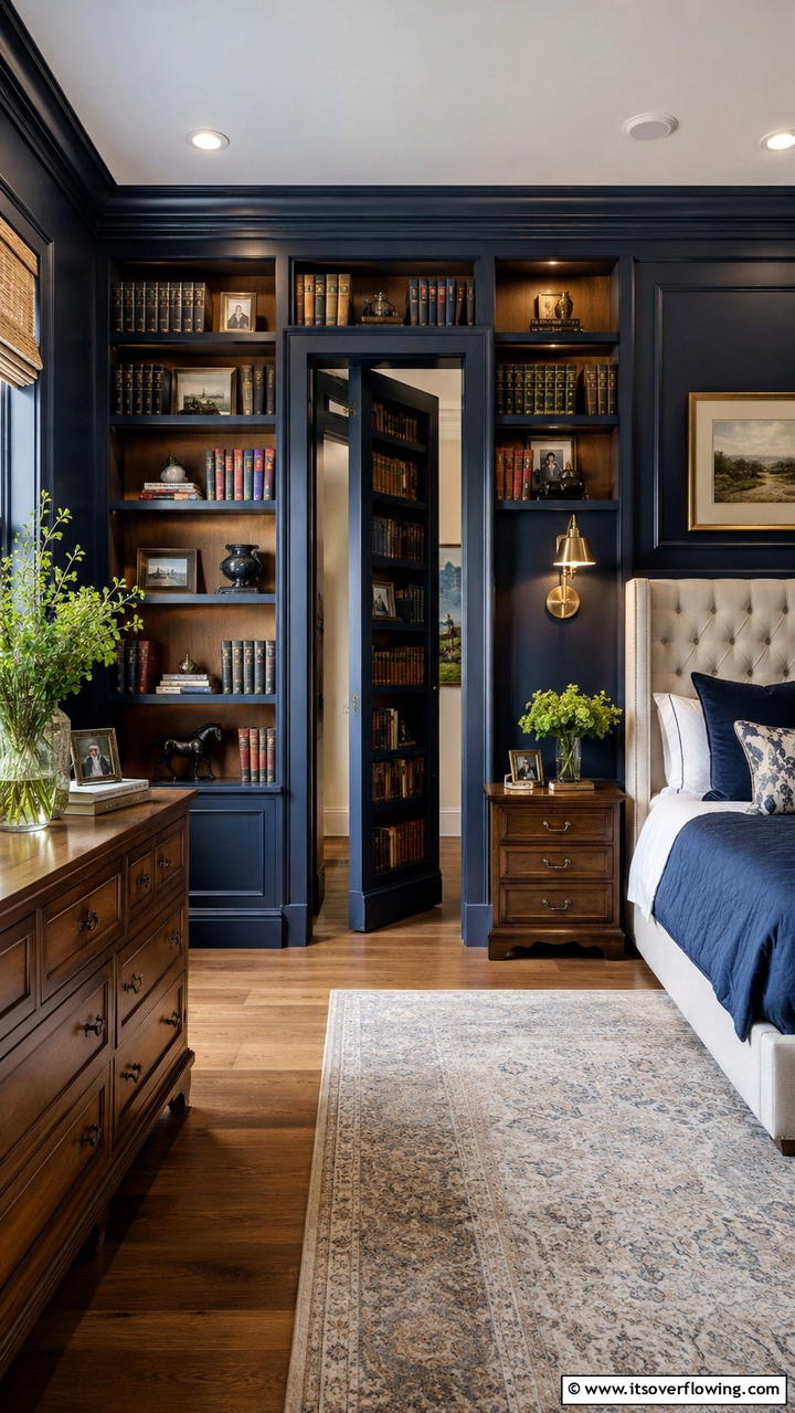 Secret Bookcase Innovation - 30 Bedroom Shelving Ideas for Storage and Display