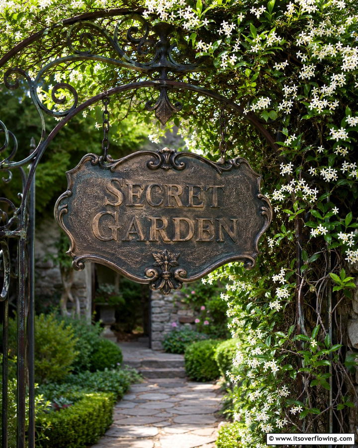 Secret Garden Sign - 25 Garden Sign Ideas to Personalize Your Outdoor Space