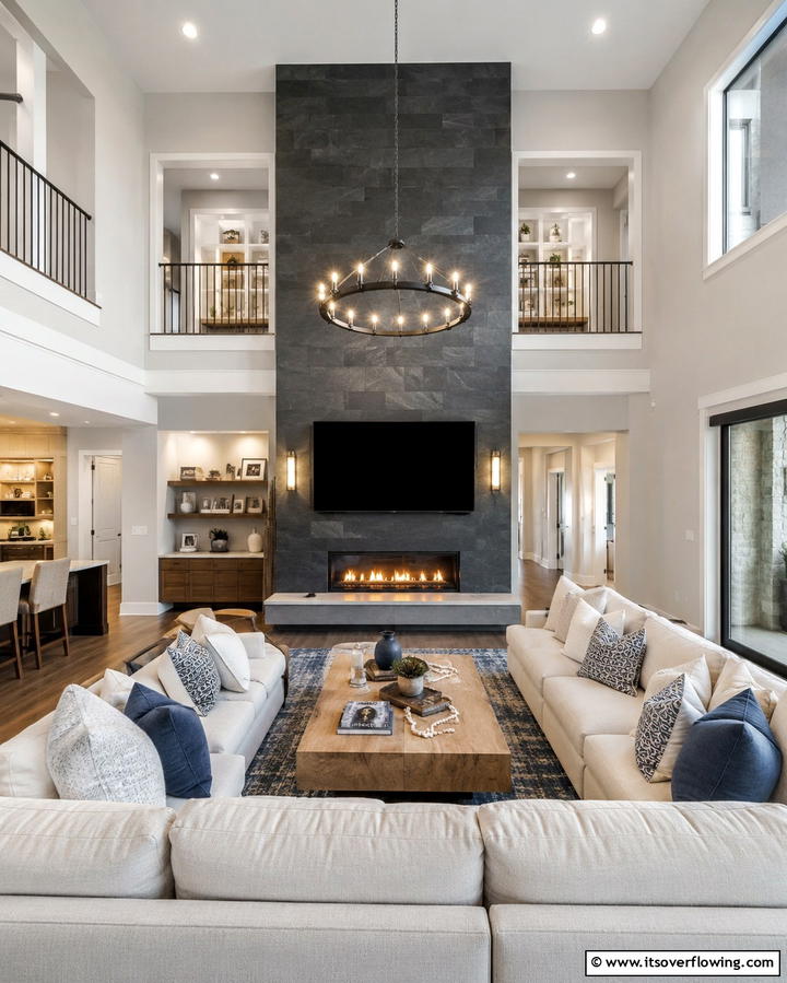 Sectional Sofa Facing the Fireplace - 25 Fireplace Seating Ideas to Cozy Up Your Living Room