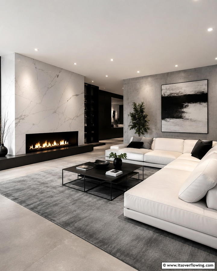 Sectional with Built In Storage - 25 Living Room Ideas With Sectionals and Fireplace