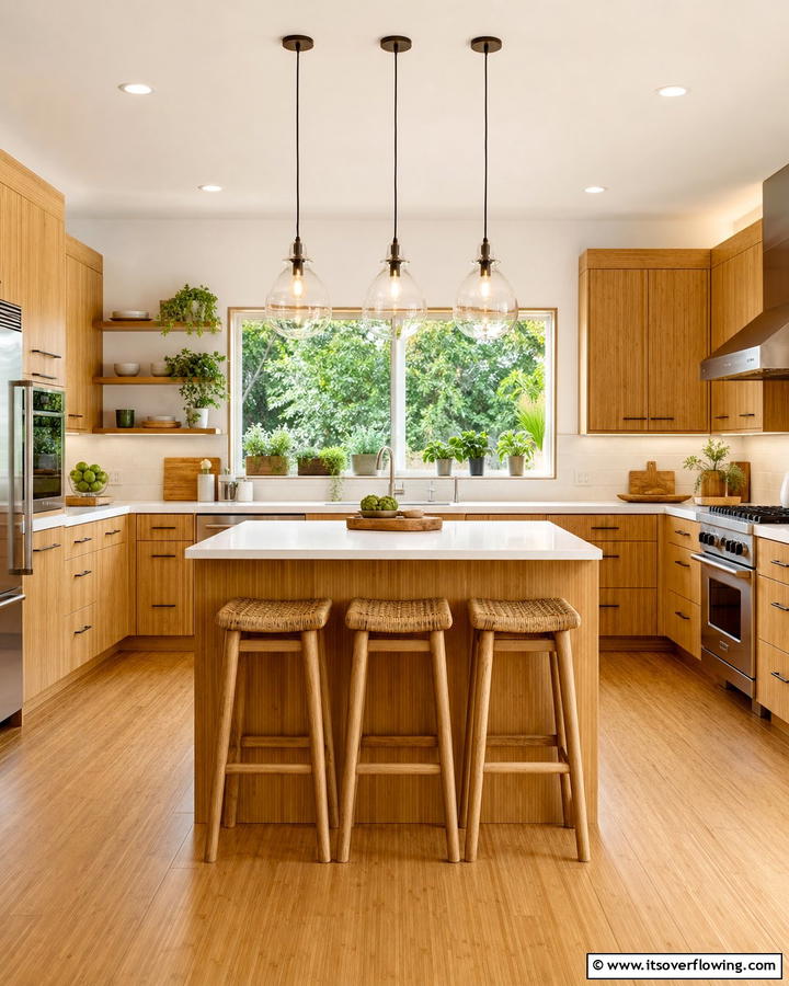 Select Bamboo Cabinetry - 20 Natural Kitchen Design Ideas for a Warm Feel