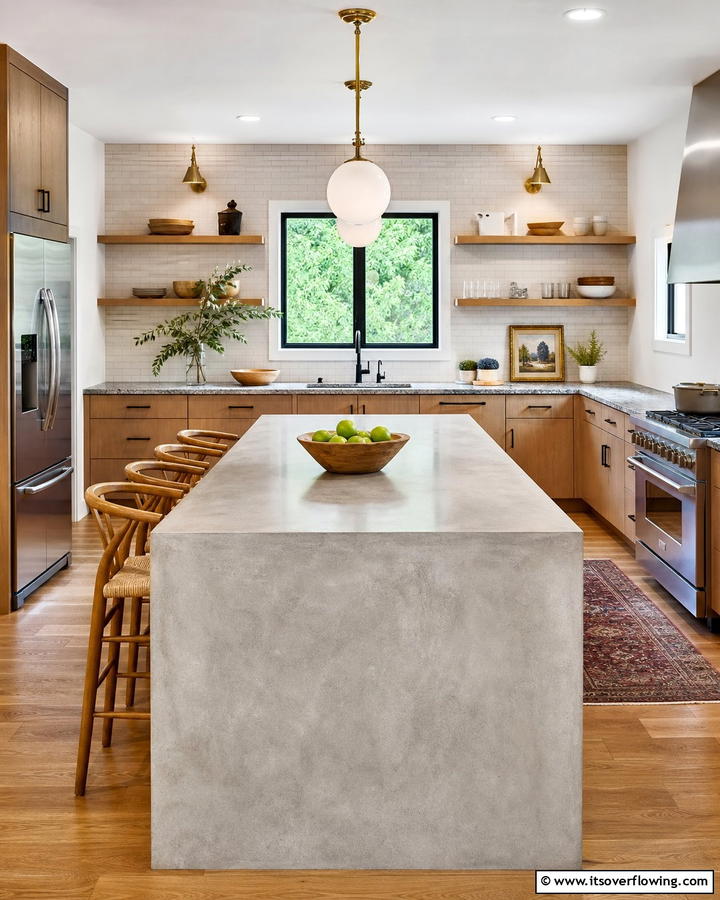 Select Stone or Concrete Countertops - 20 Natural Kitchen Design Ideas for a Warm Feel