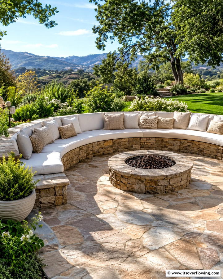 Semi Circle Patio with Built In BenchesExact - 25 Semi Circle Patio Ideas and Inspiration for Your Backyard