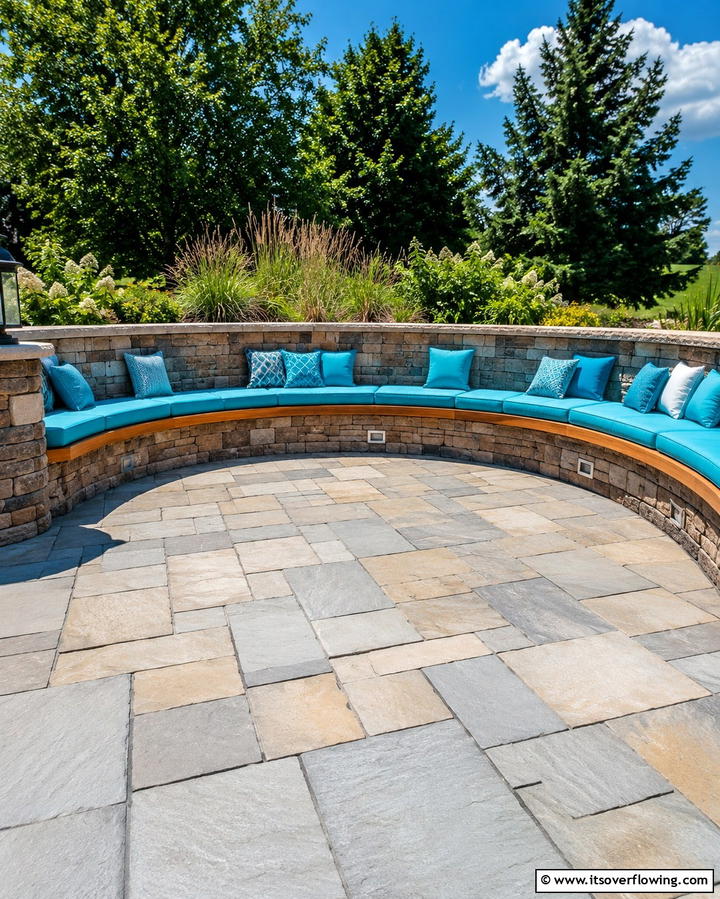 Semi Circle Patio with Built In BenchesOne - 25 Semi Circle Patio Ideas and Inspiration for Your Backyard