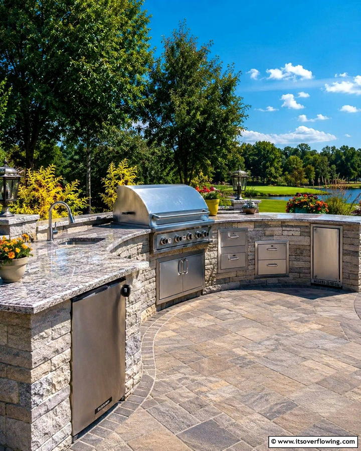 Semi Circle Patio with Outdoor KitchenExact - 25 Semi Circle Patio Ideas and Inspiration for Your Backyard