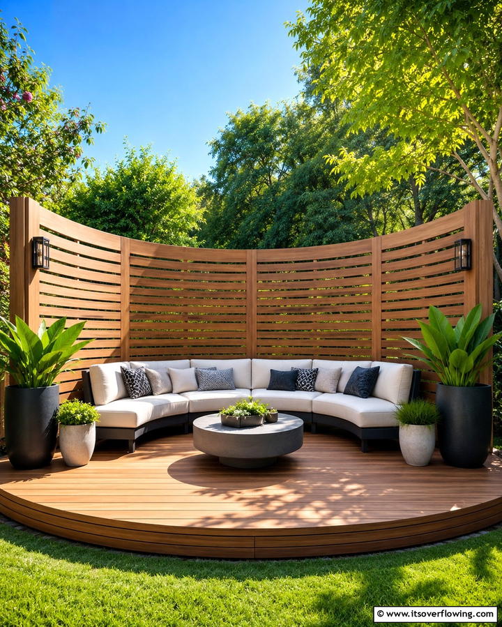 Semi Circle Patio with Privacy Screens - 25 Semi Circle Patio Ideas and Inspiration for Your Backyard
