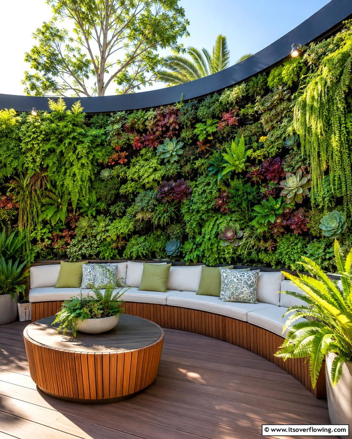 Semi Circle Patio with Vertical Garden - 25 Semi Circle Patio Ideas and Inspiration for Your Backyard