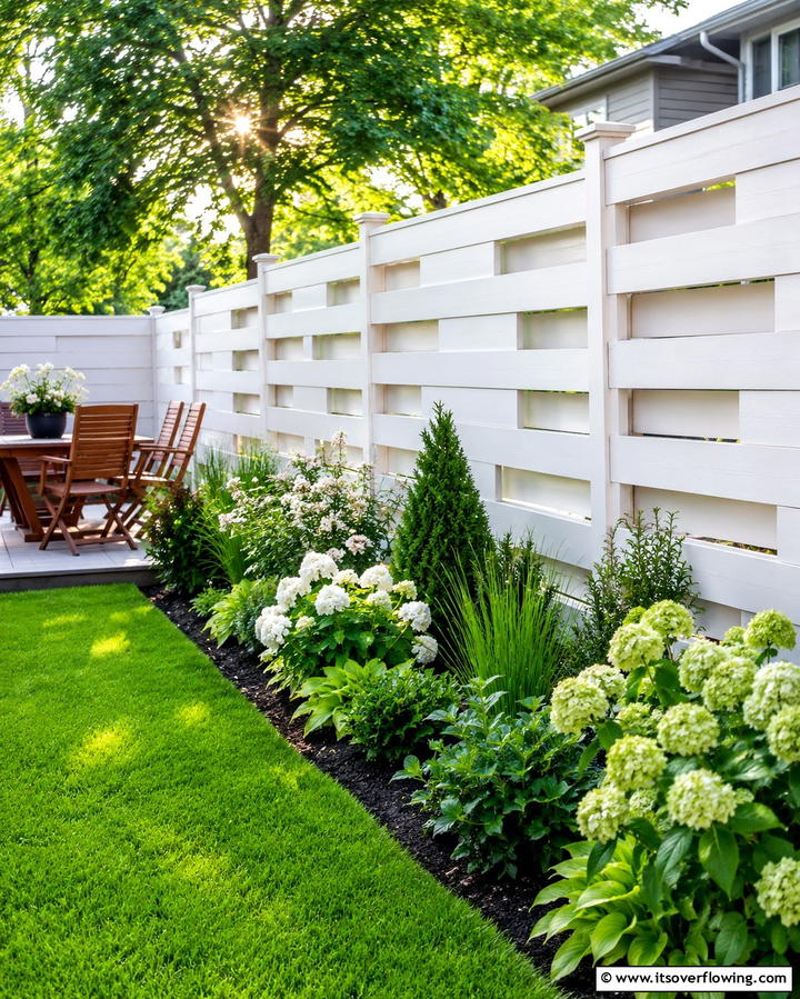 Semi Private White Fence - 20 White Privacy Fence Ideas for a Classic Look