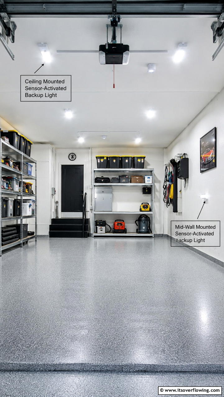 Sensor Activated Backup Lighting - 30 Garage Lighting Ideas for Bright, Functional Spaces