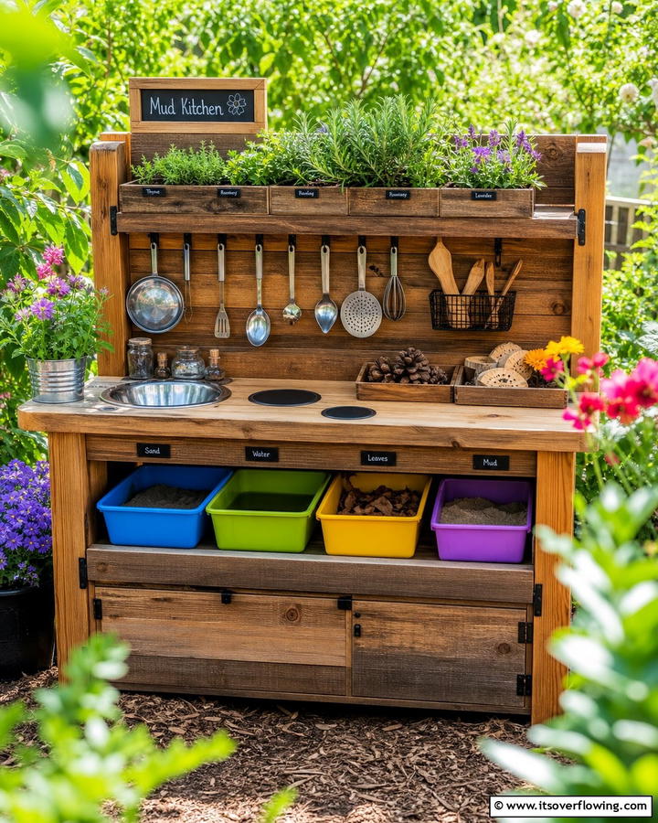 Sensory Focused Mud Kitchen - 20 Mud Kitchen Ideas for Outdoor Fun with Kids