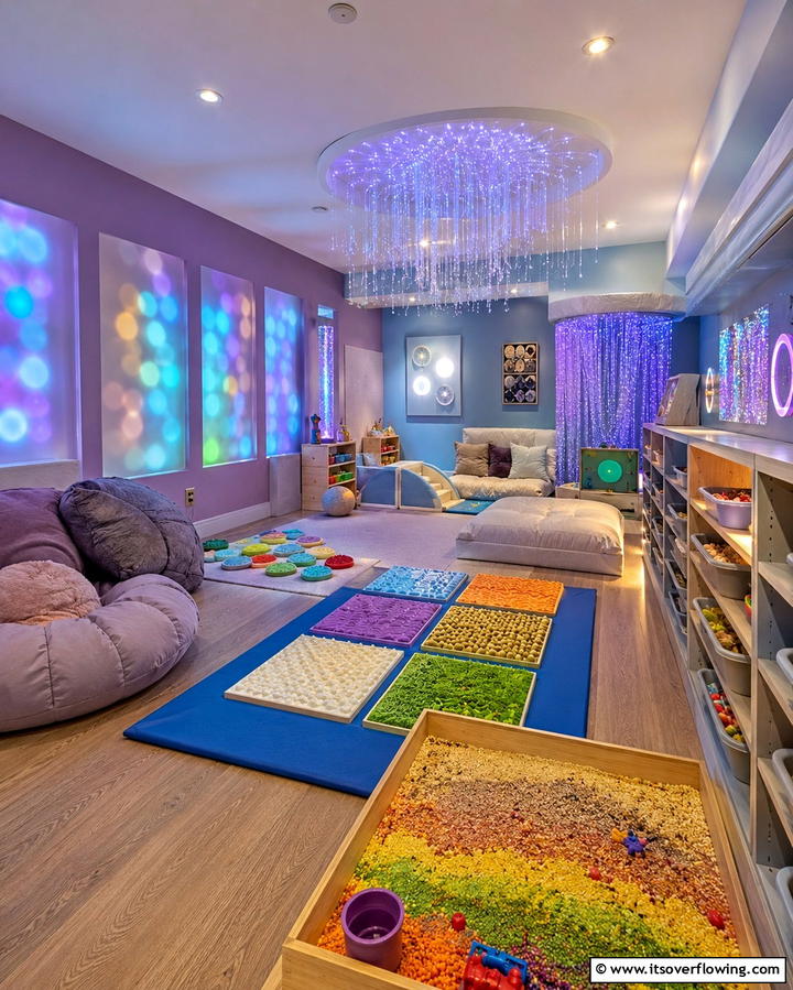 Sensory Play Area for Unique Experiences - 25 Fun Basement Playroom Ideas for Kids of All Ages