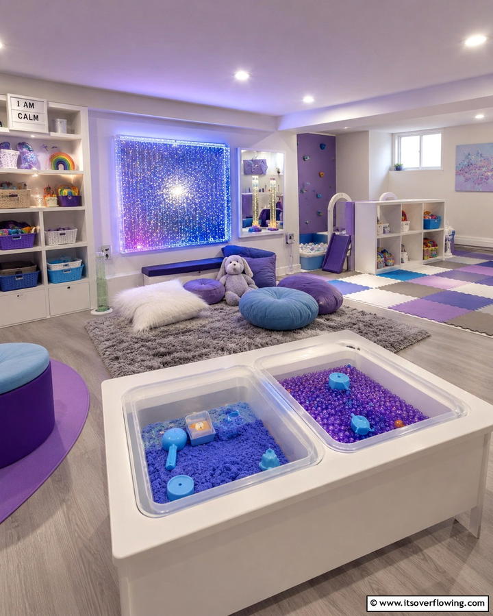 Sensory Play Area - 25 Fun Basement Playroom Ideas for Kids of All Ages