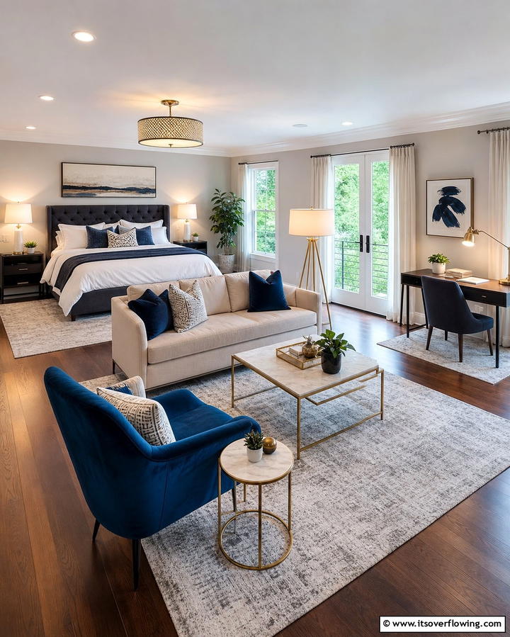 Separate Zones in a Spacious Bedroom - 25 Bedroom Layout Ideas for Optimal Space Use