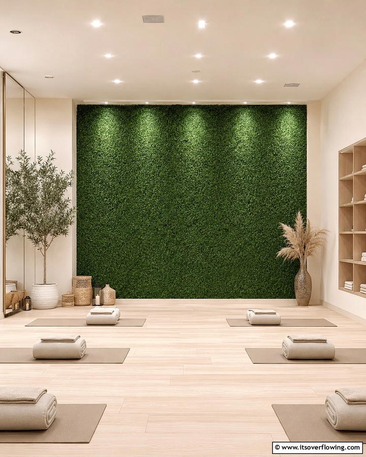Serene Artificial Lawn Feature - 30 Artificial Grass Wall Design Ideas for Urban Oasis