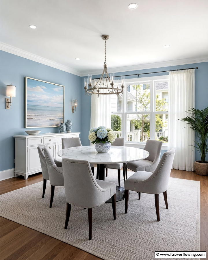 Serene Blue Hues - 21 Dining Room Paint Colors for a Cozy Atmosphere