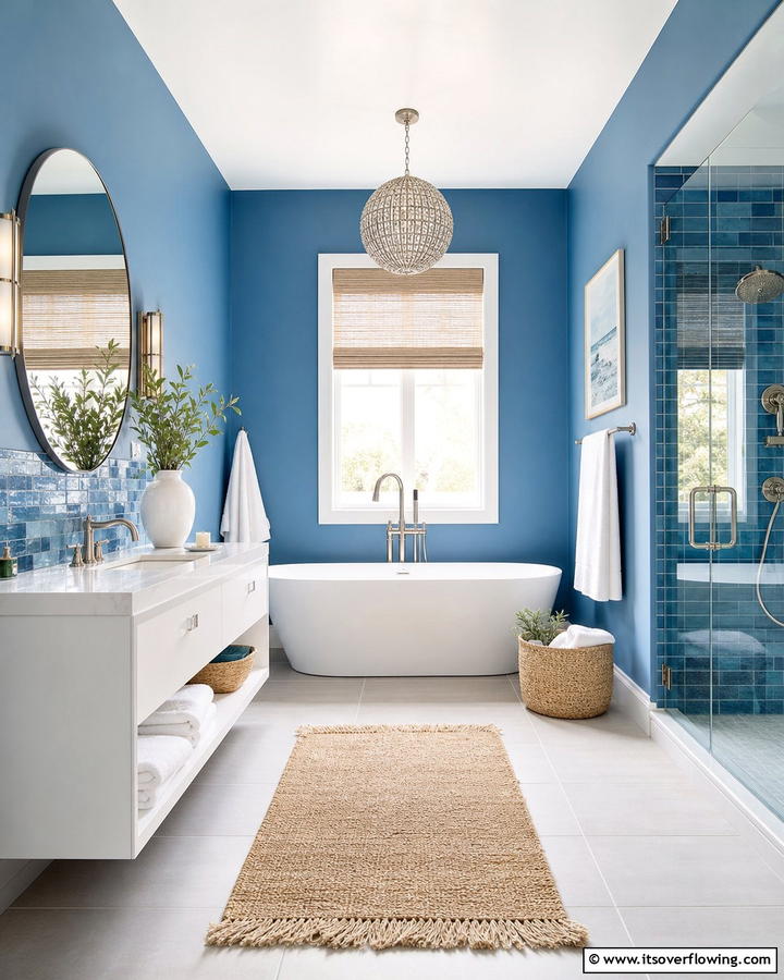 Serene Blue Retreat - 21 Bathroom Color Ideas to Refresh Your Space with Vibrant Hues