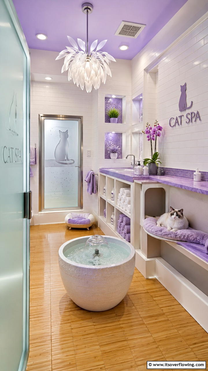 Serene Cat Spa Room - 30 Cat Room Ideas- Create a Purr-fect Space for Your Feline