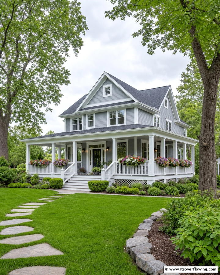Serene Cloud Gray Balance - 21 Gray Exterior House Paint Ideas for Stunning Curb Appeal