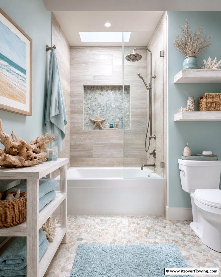 Serene Coastal Style - 30 Tub-Shower Combo Ideas for Space-Efficient Bathrooms