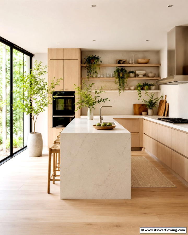 Serene Culinary Oasis - 30 Kitchens with Light Wood Cabinets- Warm & Airy Designs