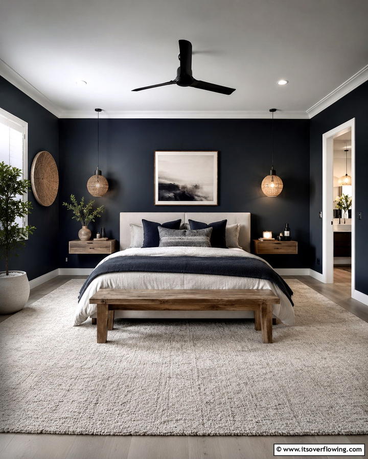 Serene Dark Retreat - 30 Moody Dark Boho Bedroom Decor Inspirations for Cozy Nights