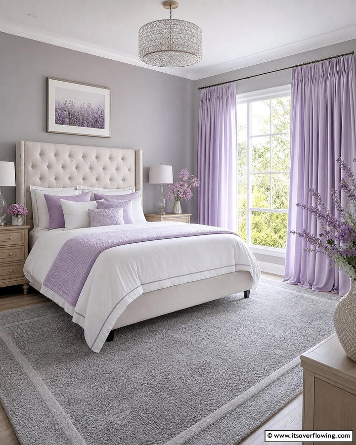 Serene Lavender Shades - 30 Curtain Color Ideas Perfectly Paired With Gray Walls