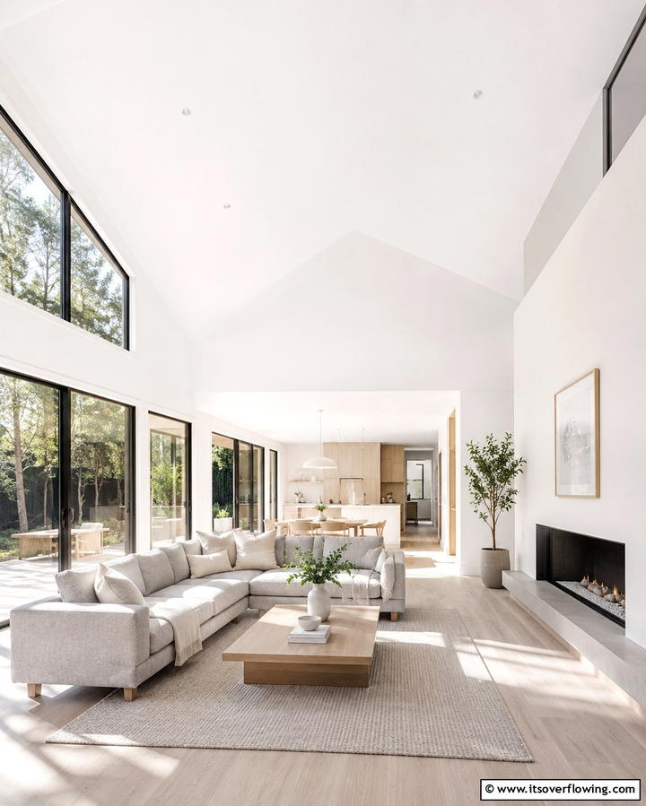 Serene Minimalist White Ceiling - 30 Grand Cathedral Ceiling Ideas to Elevate Your Home’s Architecture