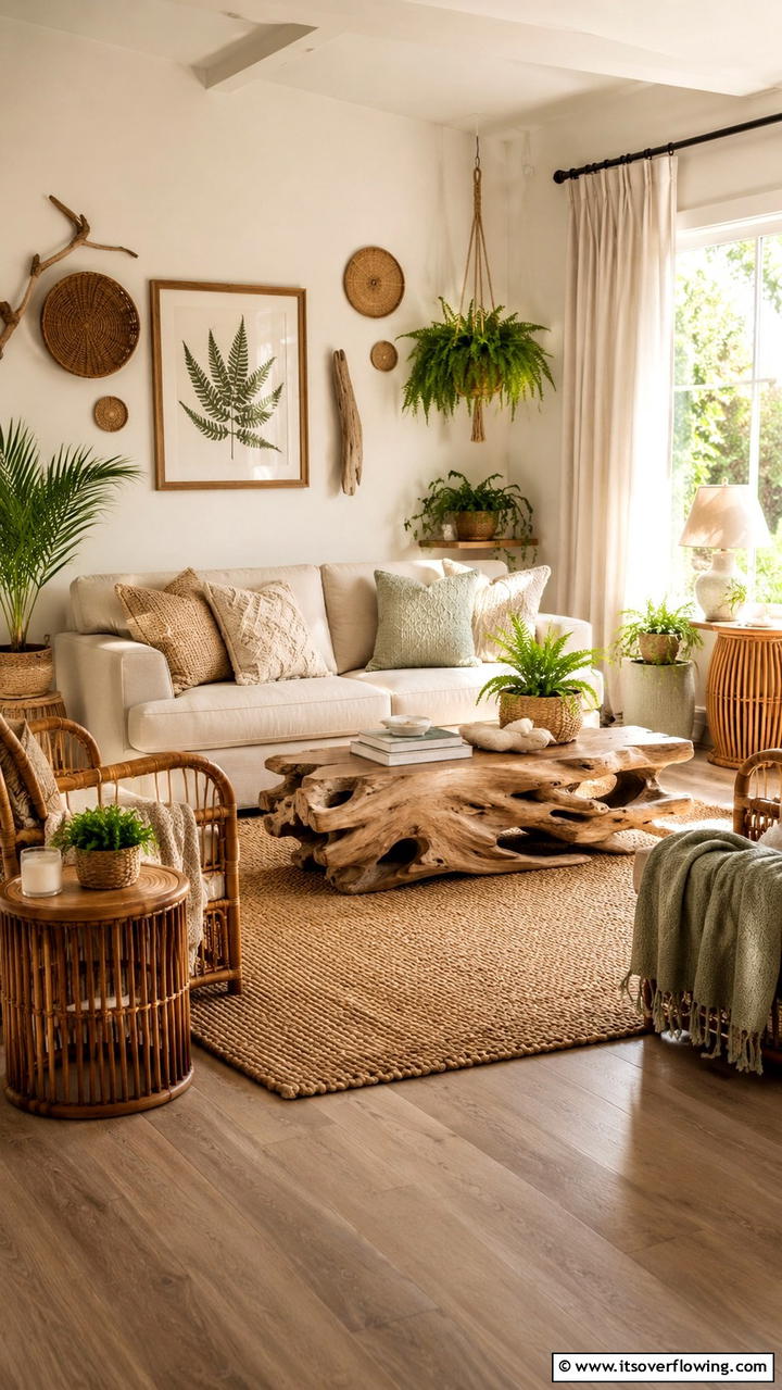 Serene Natural Elements - 30 Beige Couch Living Room Ideas for Neutral Elegance
