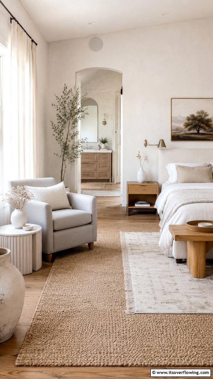 Serene Neutral Sanctuary - 30 Bedroom Sitting Area Ideas for Relaxation & Style