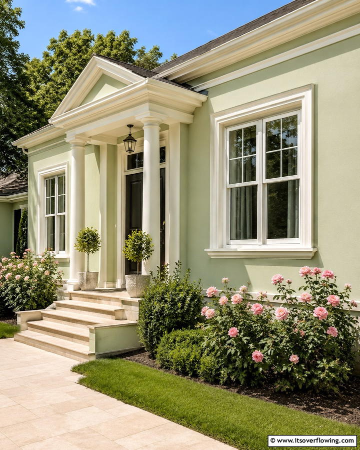 Serene Pistachio Exterior - 30 Green Exterior Paint Colors for Curb Appeal