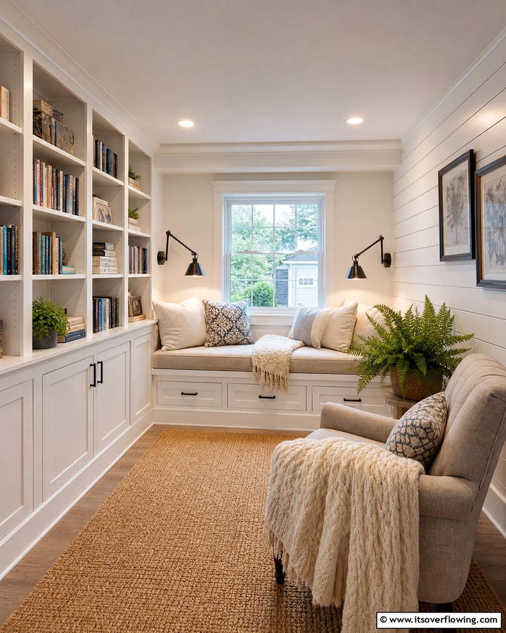 Serene Reading Nook - 21 Basement Ideas to Transform Your Underutilized Space