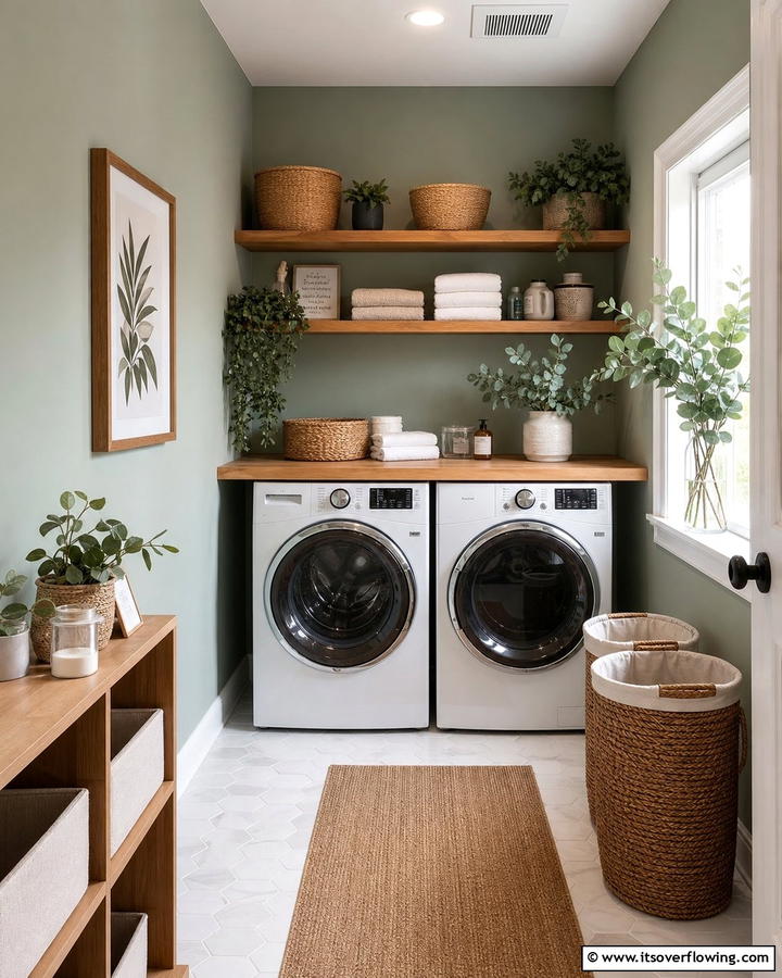 Serene Sage Green - 30 Laundry Room Paint Ideas to Brighten Chore Time