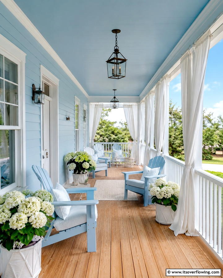 Serene Sky Blue for Calm Appeal - 30 Porch Paint Color Ideas for Inviting Entryways