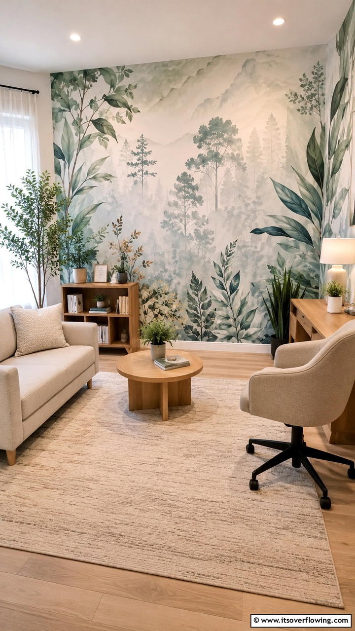 Serene Wall Murals - 21 Calming Therapist Office Decor Ideas for a Serene Environment