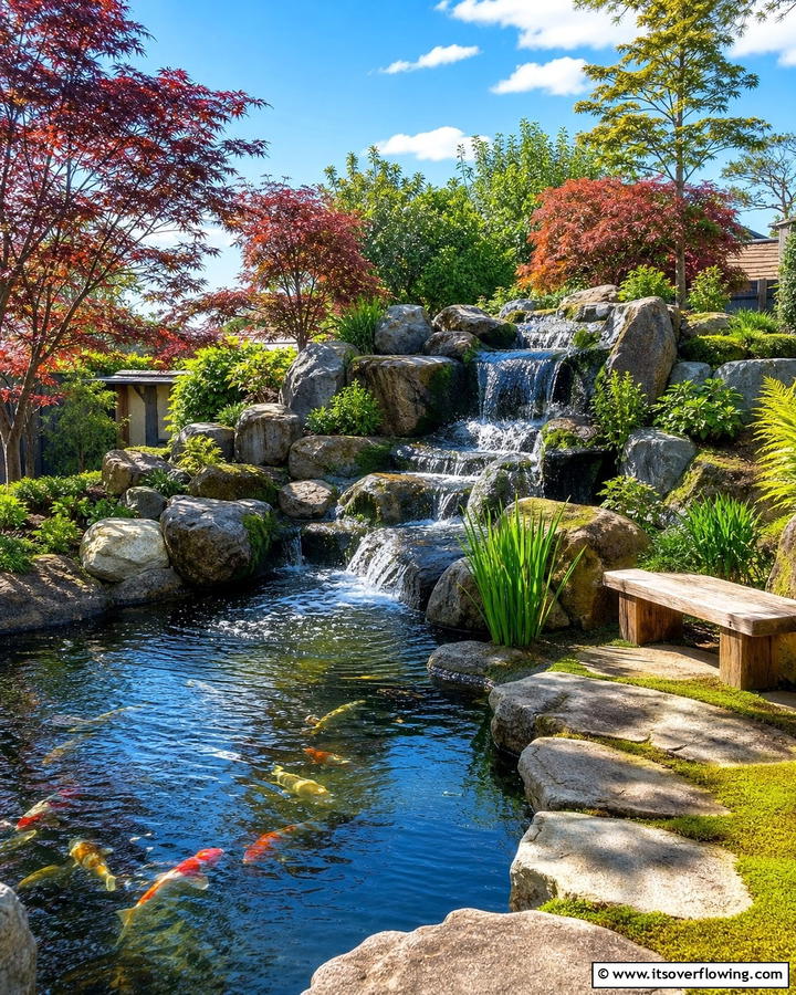 Serene Water Feature - 21 Outdoor Living Space Ideas to Transform Your Yard