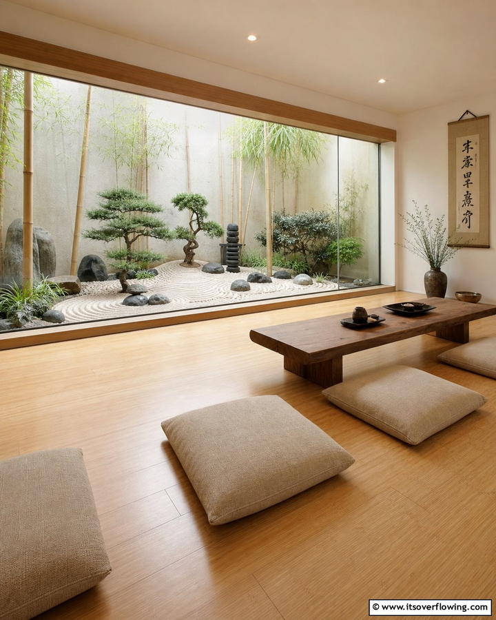 Serene Zen Garden - 20 Garden Window Ideas to Brighten Your Indoor Space