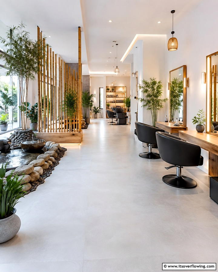 Serene Zen Salon - 30 Salon Interior Design Ideas for a Chic Beauty Space