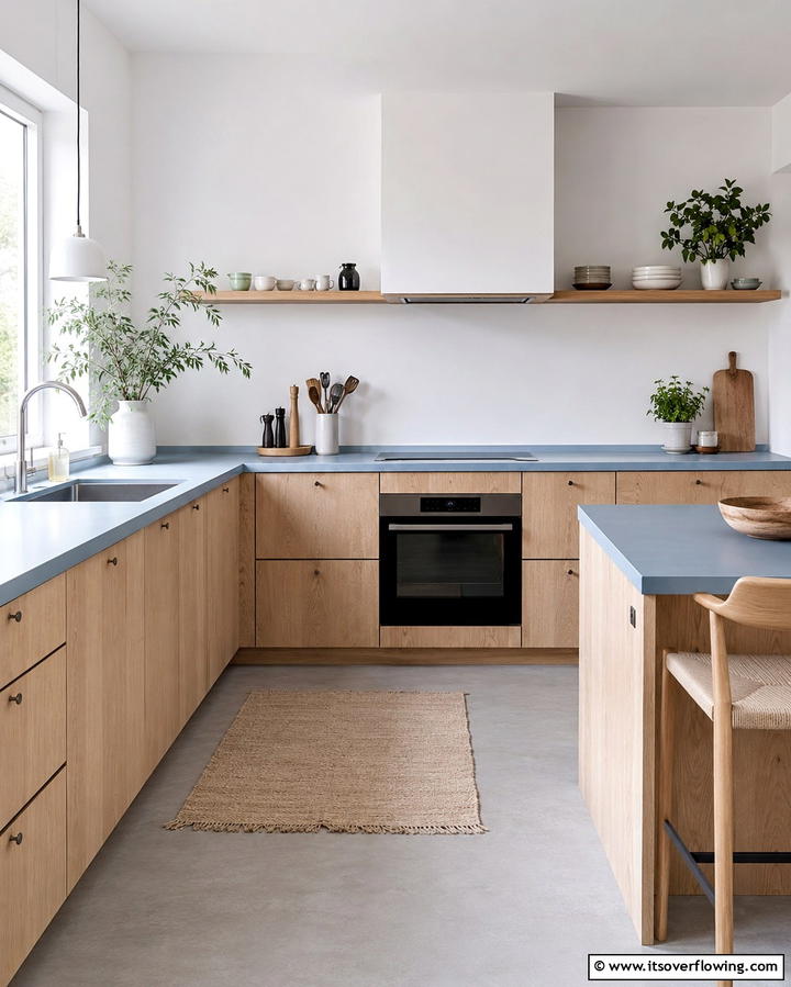 Serenity with Powder Blue Countertops - 30 Blue Countertop Kitchen Ideas for Bold Statement Spaces