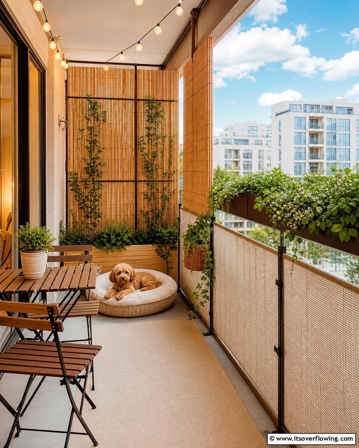 Set Up a Dog Friendly Privacy Screen - 20 Dog Balcony Ideas for Your Furry Friend’s Comfort