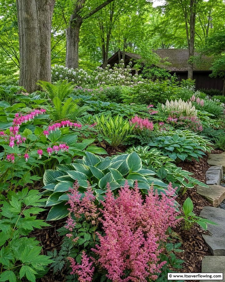 Shade Loving Wildflower Retreat - 21 Flower Bed Ideas to Beautify Your Garden or Yard