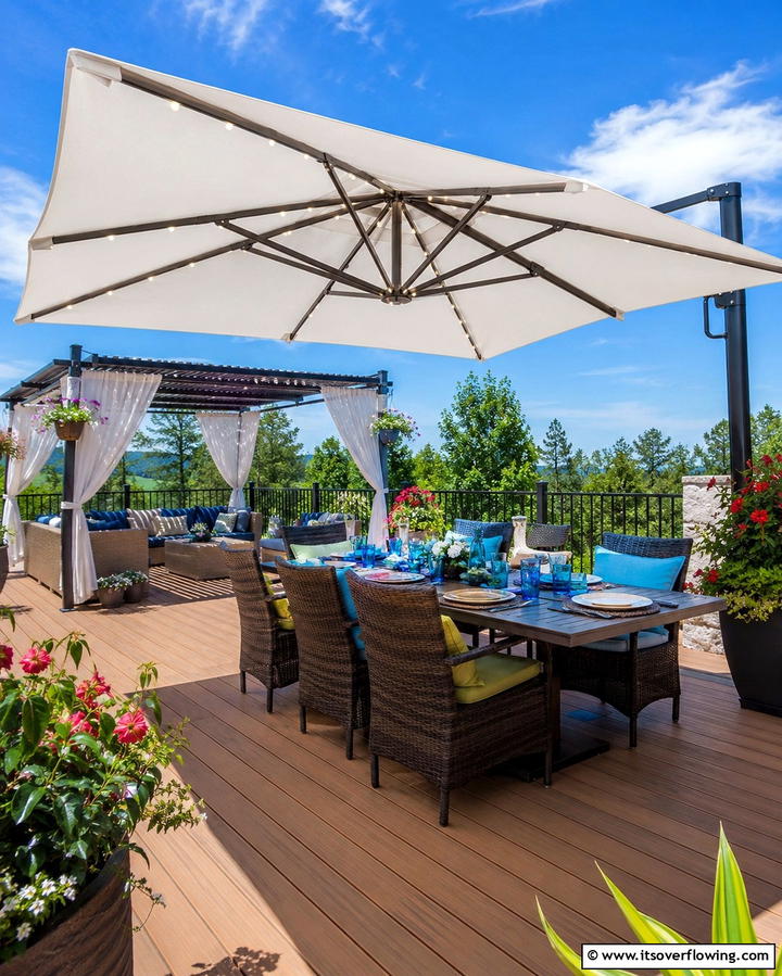 Shade Umbrellas and Canopies - 25 Deck Furniture Ideas for Comfortable Outdoor Living
