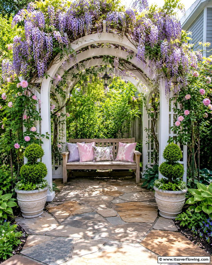 Shaded Garden Pergola - 20 Creative L-Shaped Backyard Ideas for Small Spaces
