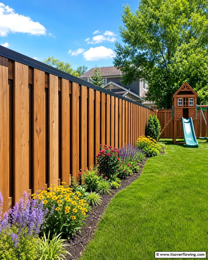Shadowbox Design - 25 Metal and Wood Fence Ideas for Durable Boundaries